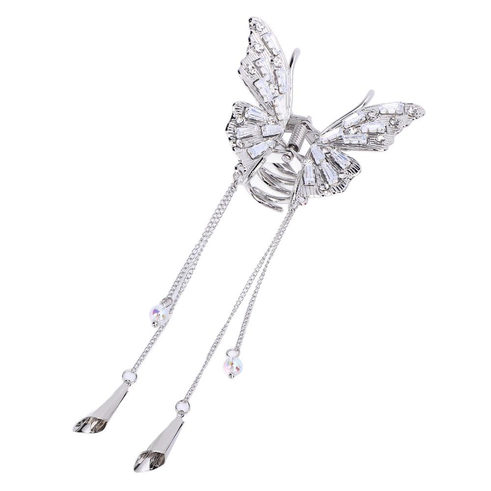 Exquisite Shiny Rhinestone Tassel Hair Claw Clip Butterfly Hair Claw Clip  Women Hair Accessories
