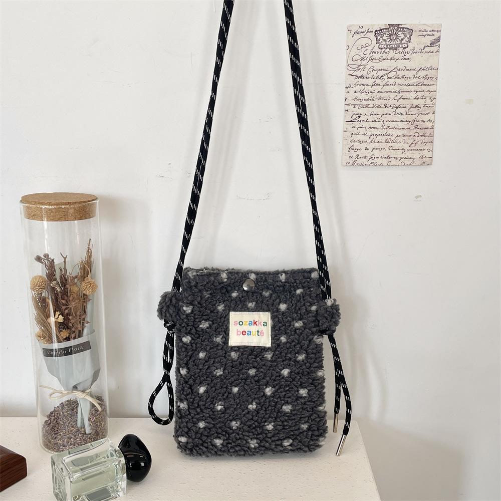 Soft Messenger Bag Plush Flower Commuter Leisure Bag Shopping Underarm Mobile Phone Bag Shoulder Bag