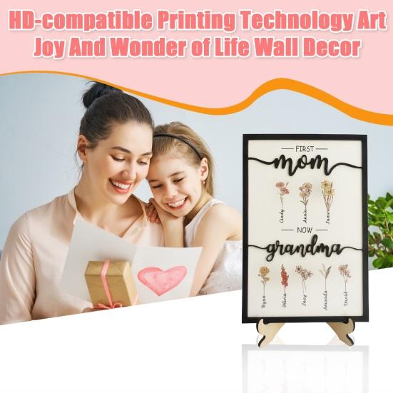 

Mother s Day Gifts Customized Birth Flower Wood Wall Art ized Month Canvas HD-compatible Printing