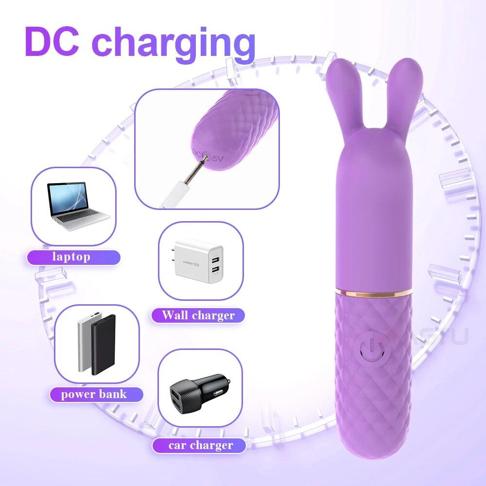 Powerful USB Charge Mini Bullet Vibrator for Women 10 Speeds Clitoral Stimulator Erotic Masturbation Adult Goods Sex Toys