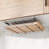 Under Cabinet Stainless Steel Cutting Board Holder Rack - Hanging Storage Organizer for Chopping Boards and Kitchenware Items