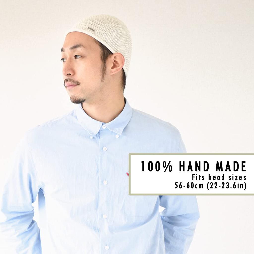 CHARM Linen Stretch Islamic Hat Shallow Islamic Hand Men's [Free Size/Navy] Hat, Washable, Fall/Winter