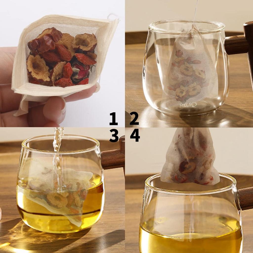 1000pcs Disposable Tea Bags Biodegradable Wood Pulp Filter Paper Empty Tea Bags Tea Infuser Bags for Loose Leaf Tea Teaware