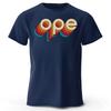 Retro Rainbow Gradient Ope Letter Print Mens Pure Cotton Short Sleeved Comfortable Fashionable Soft Loose Sports Tshirt Top