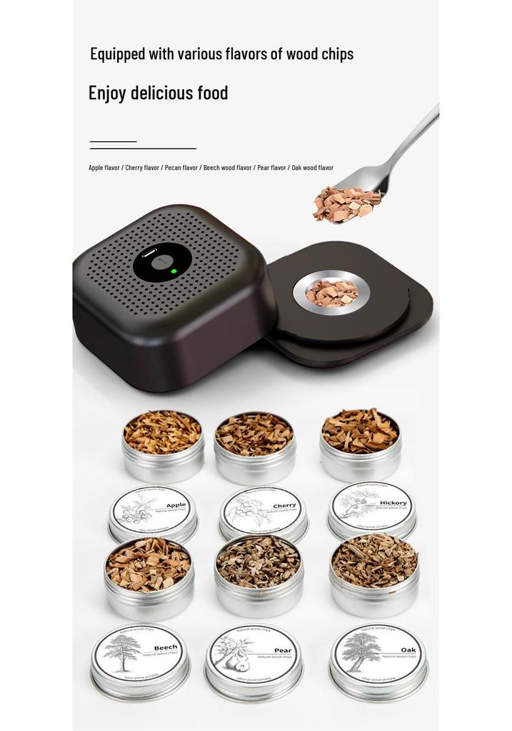 Electric Cocktail Smoker: Whiskey Bar Tool with Multiple Fruitwood Options