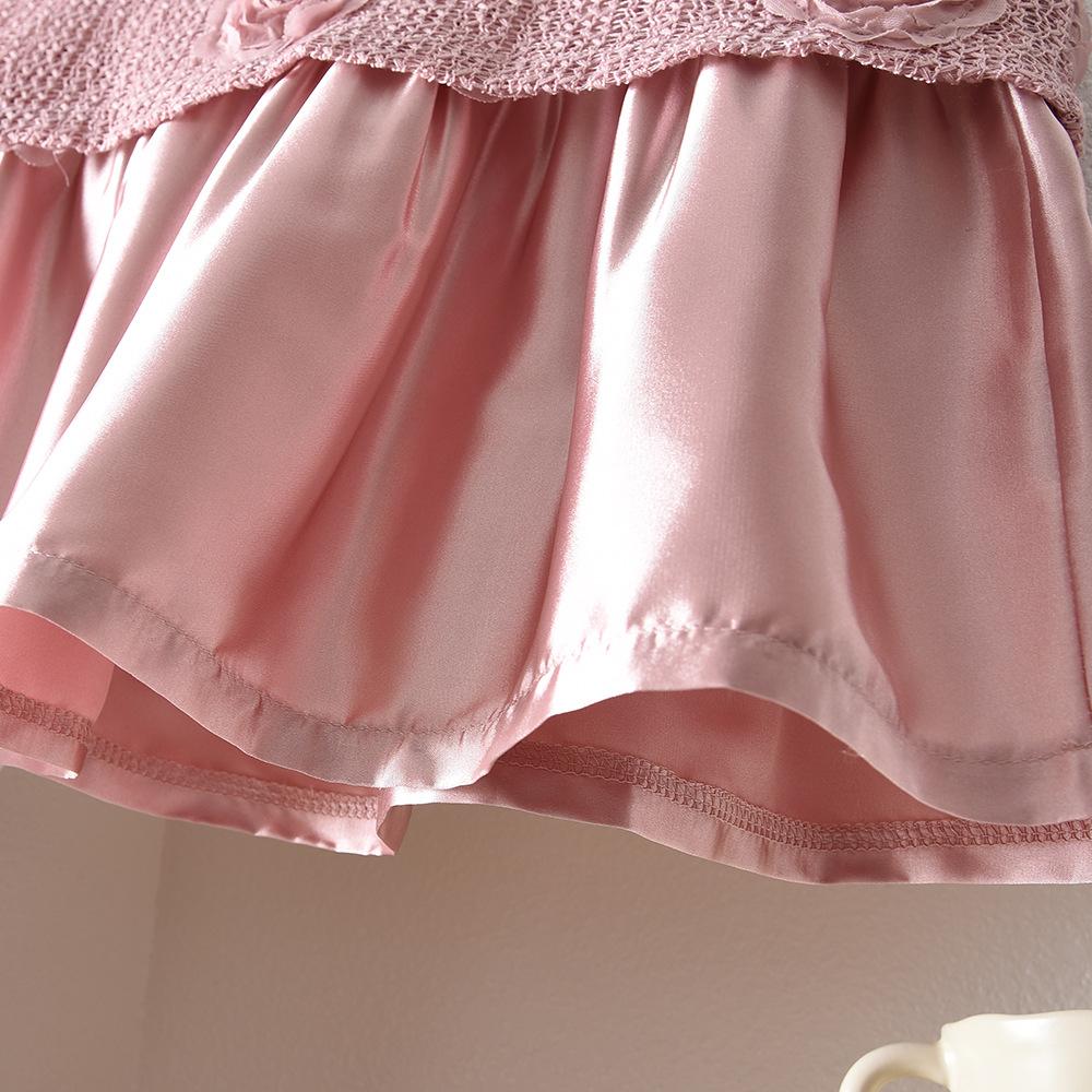 Mädchen Sommer Rosa 3D Blume Ärmelloses Kleid Süßes Prinzessinnen Weste Kleid für Kinder