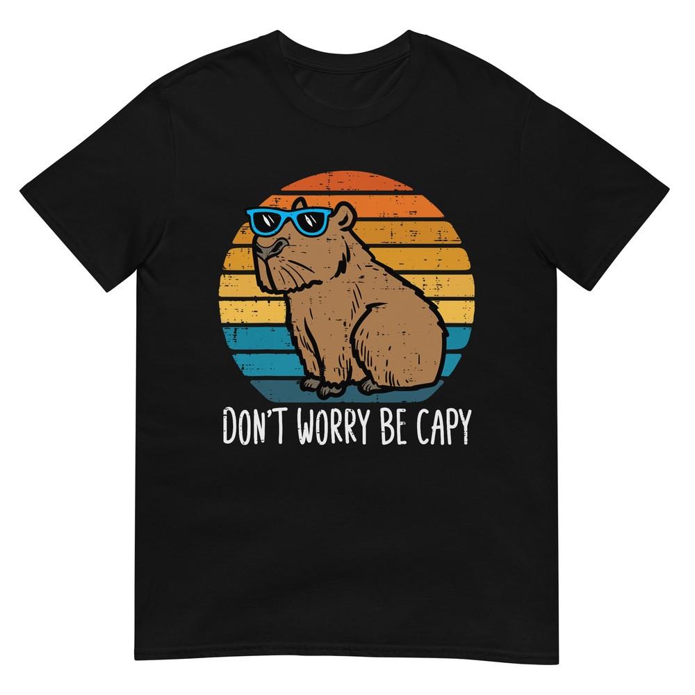 Don t Worry Be Capy Capybara Retro Men Boys Kids Youth Women T-Shirt S