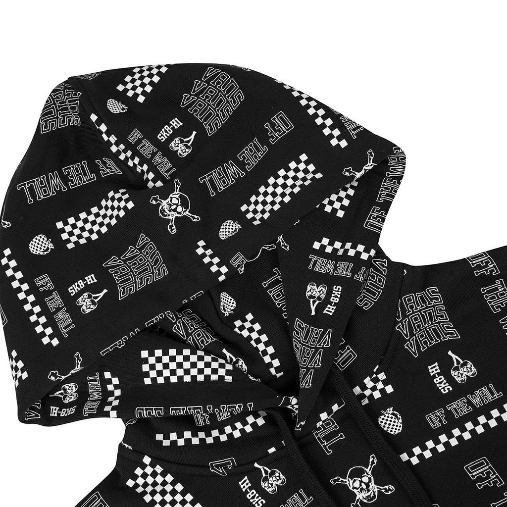 Vans Printed Long Sleeve Hoodie Women Tops Black VN0A4UTVZFP
