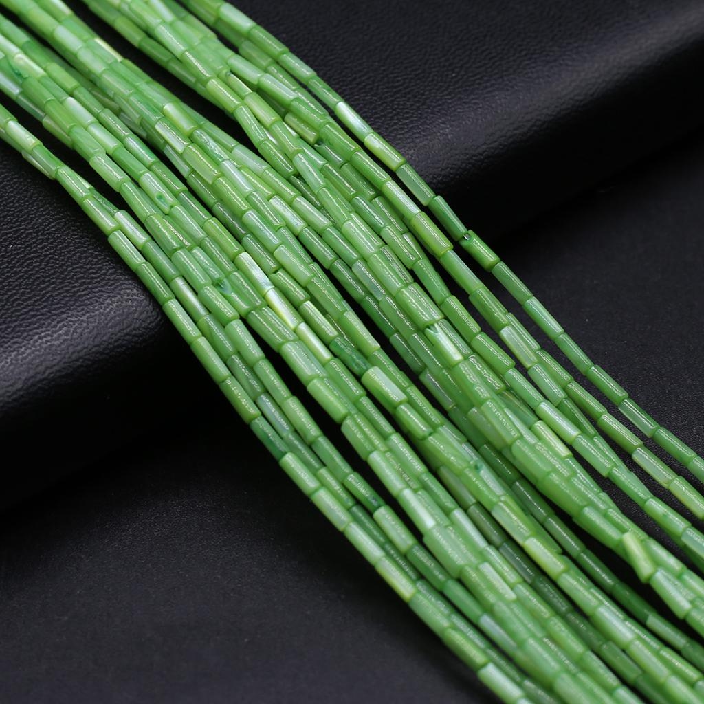 Grânulos de concha de água doce natural tingidos longo tubo isolamento grânulo para fazer jóias diy colar pulseira brincos acessório