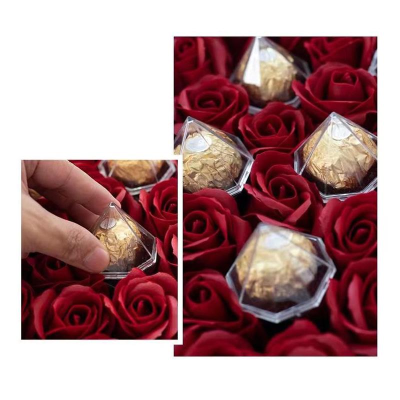 10 stk Gjennomsiktig Mini Sjokoladeeskeholder Plast Trøffel Godteri Emballasje Valentinsdagsgaveeske Bryllupsfest Dekorasjonsrekvisitter