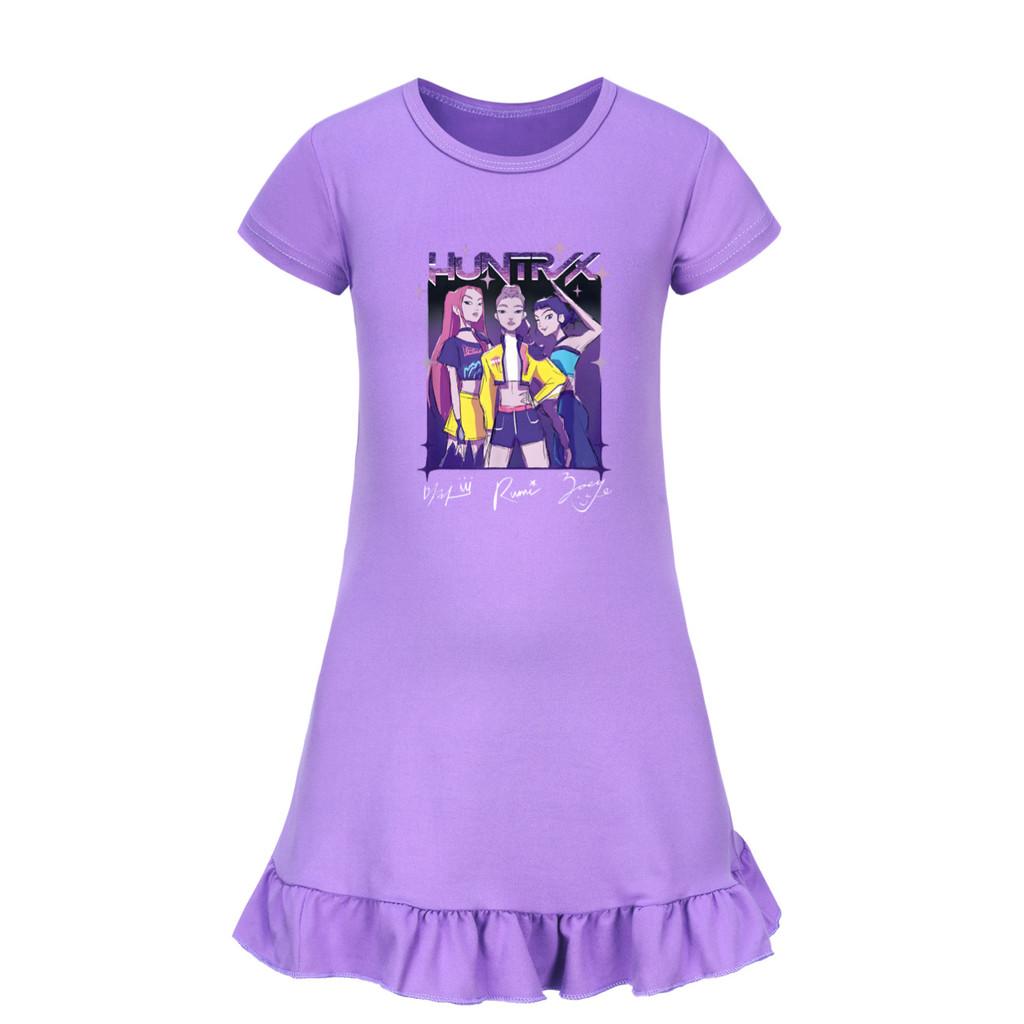 5022 Kids Girls Mira Zoey Rumi Printed Ruffle Short Sleeves Casual Dress