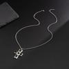 Silver Plated Men Necklace Alloy Link Chain Necklace New Cross Pendant Necklace  Jewelry