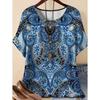 Vintage Paisley Graphics Women's Short Sleeve T-Shirt Ethnic Style O-Neck 3D Printed Top Tees Summer Loose Women's Clothing