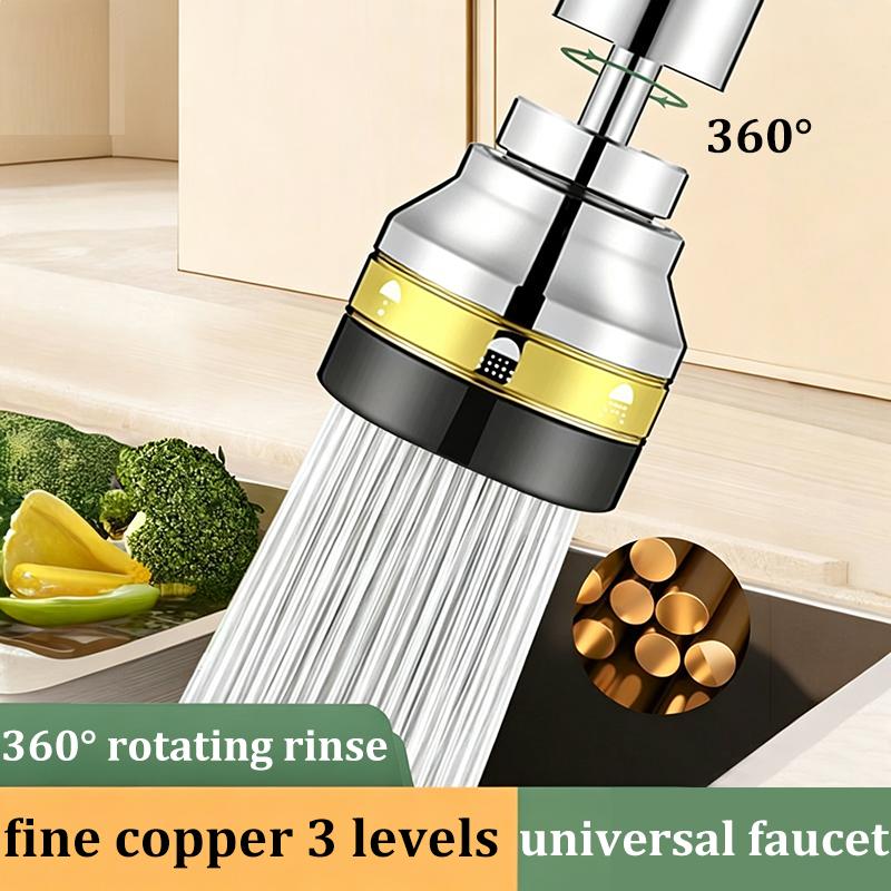 Rubinetto Anti-schizzo Bordo Dorato Mezzo Rame Tubo di Estensione Universale Estensione Cucina Aeratore Doccia Booster Ugello Acqua