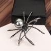 Koreanische Schwarze Spinne Strass Brosche für Damen - Vintage Korsagen Schmuck, Halloween Accessoire