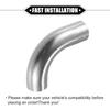 Bend Elbow Pipe Tube, 1.25" OD 4" 3.15" Leg 90 Degree DIY Exhaust Pipe Intercooler Air Intake Tube Universal for Car Truck Automotive Durable 304