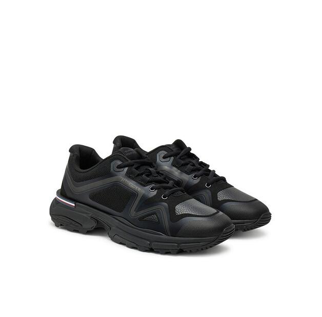 Men's Sneakers Tommy Hilfiger M Runner Tech Knit Lth Mix Fm0fm05344 Black