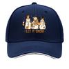 Let It Snow Three SnowUnisex Christmas Winter Design Sandwich Baseball Cap Sun Cap Outdoor Workouts Hat