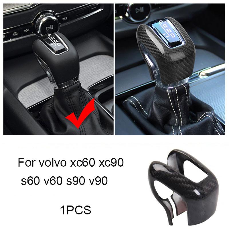 For Volvo XC60 XC90 S90 V90 S60 V60 gear head gear shift sleeve carbon fiber gear lever sleeve gear decoration