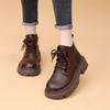 Spring and Autumn 2024 New Single Shoes Muffin Platform Retro Martin Boots Women's Small Round Head Low-top Short Boots