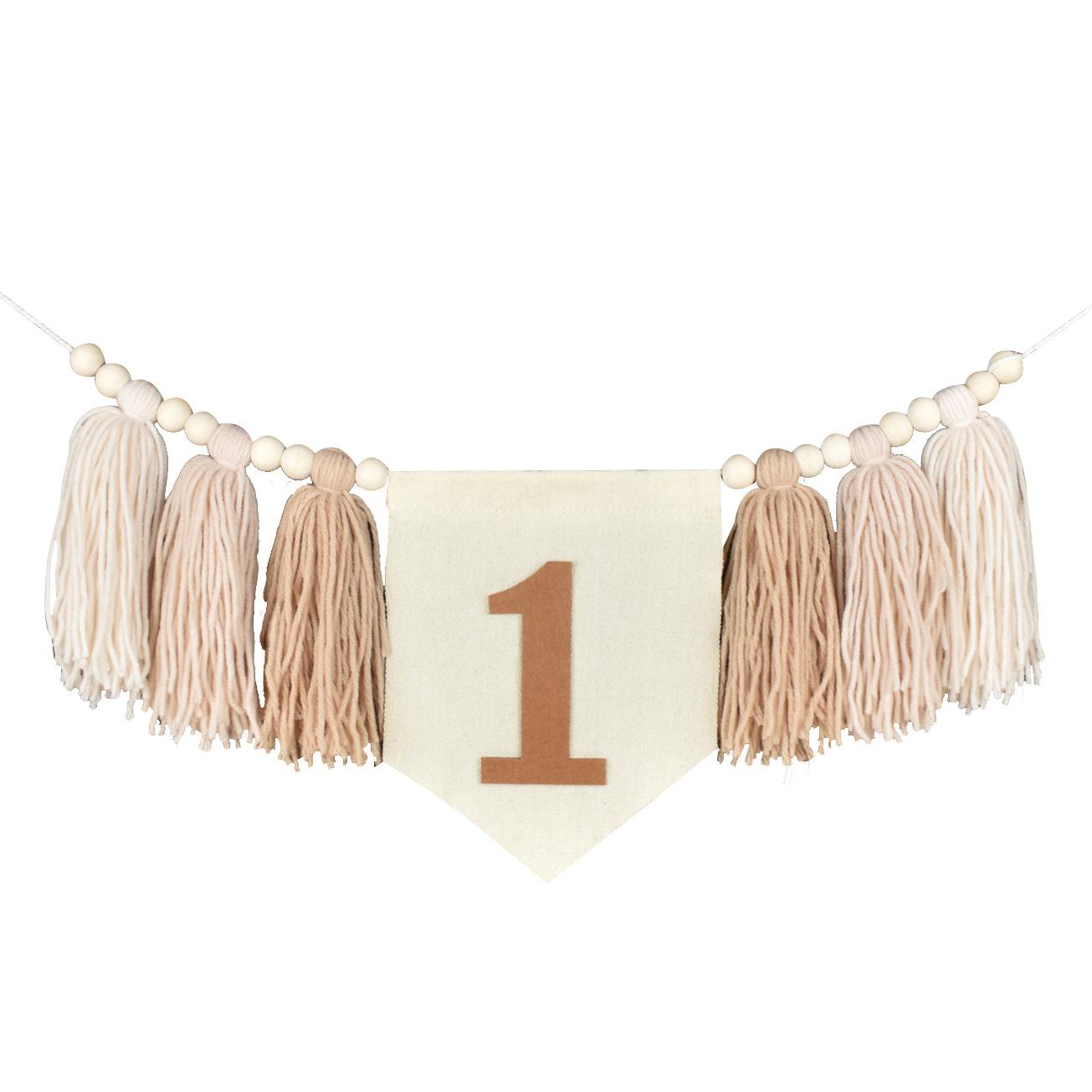 

Boho 1st Birthday High Chair Banner Party Decoration for Girl Baby Shower Pink Wall Hangings Decorative for Kids Bedroom Gift