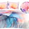 Bedding Set 140x200 SATIN COTTON Digital Print Painted Flowers Pastel