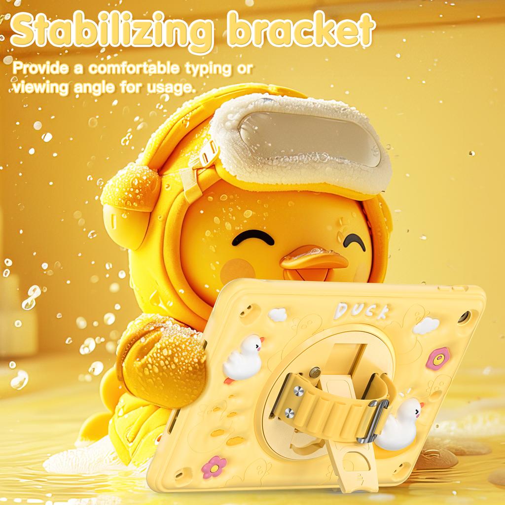 Case Universal For iPad 10.2" 2019 2020 2021 7th 8th 9th Gen. 360 Rotating Kickstand Kids Cartoon Heavy Duty Cover PC-Silicone