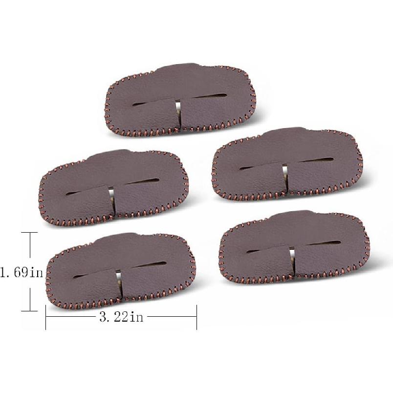 Car Seat Belt Fixing Buckle Decorate Protector Leather Cover for BMW 1 2 3 4 5 6 7 Series X1 X2 X3 X4 X5 X6 Auto Interior Accessories (5pcs Mocha