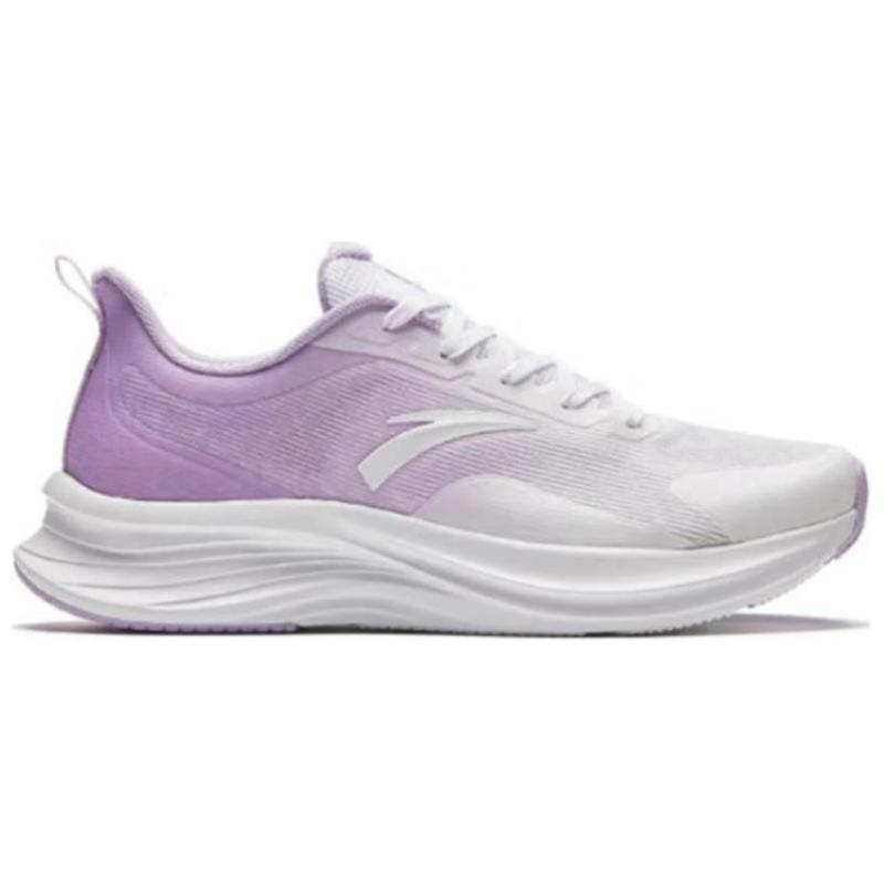 Anta Cushioned Slip-Resistant Low-Top Running Shoes Women's White Purple Sneakers 122425541-2