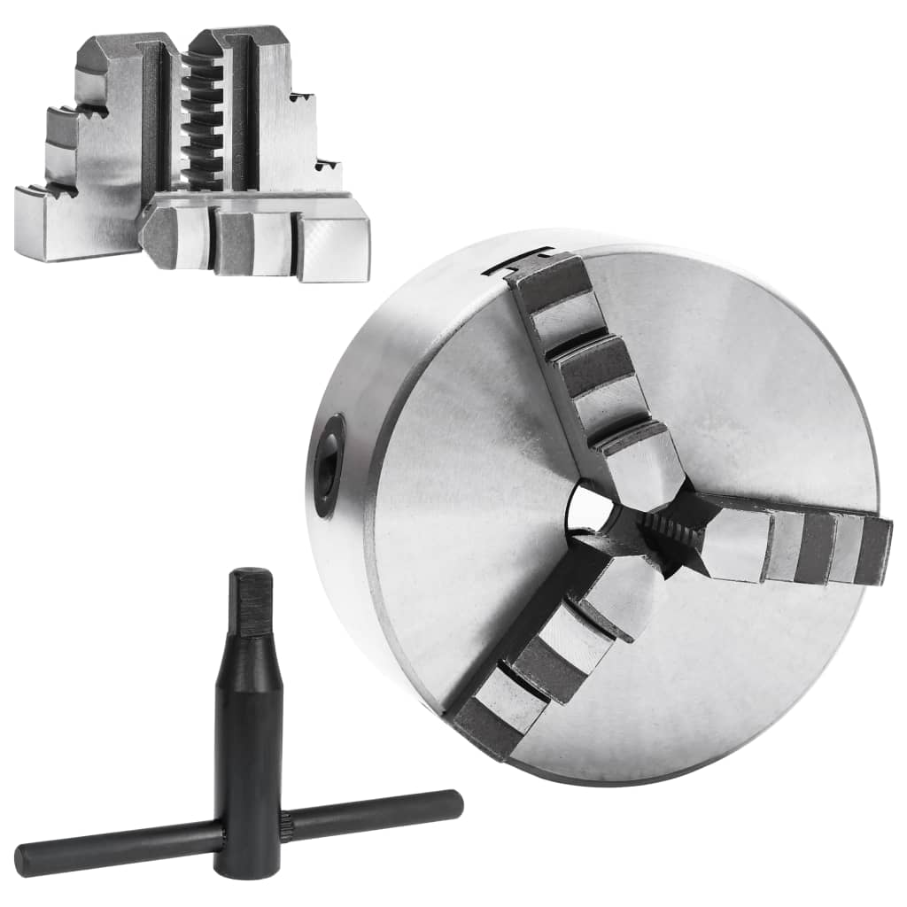 Vidaxl Samocentrujący Uchwyt Tokarski, 3-Szękowy, 125 Mm, Stal