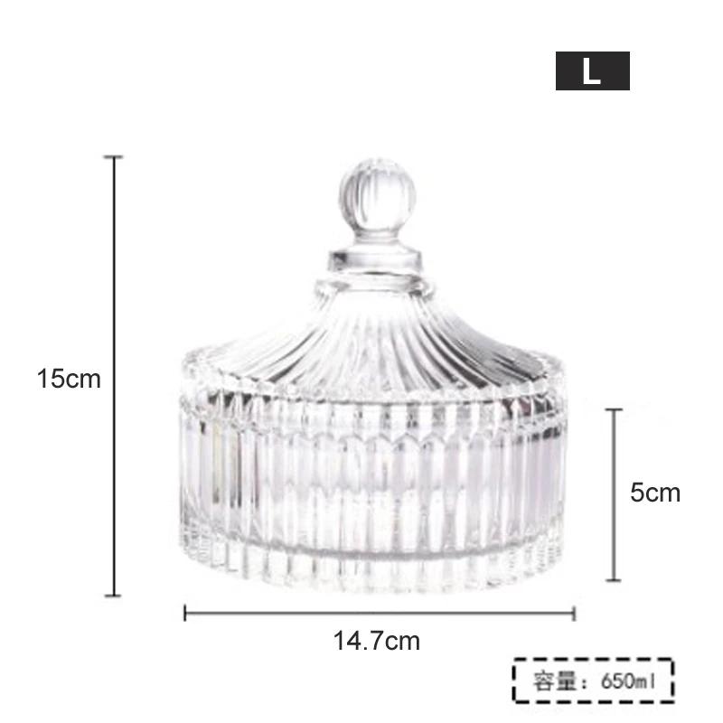 Überdachte Vorratsdose für den Haushalt, Bonbondose aus Kristallglas mit Deckel, kreative Persönlichkeit, Mode, kleiner, zarter Obstteller aus Glas