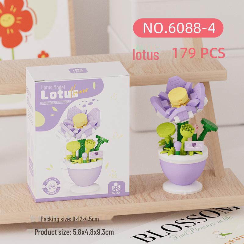 Sunflower Building Block Bouquet - Small Particle Assembly Toy, Compatible with Lego, Gift for Children and Teachers.