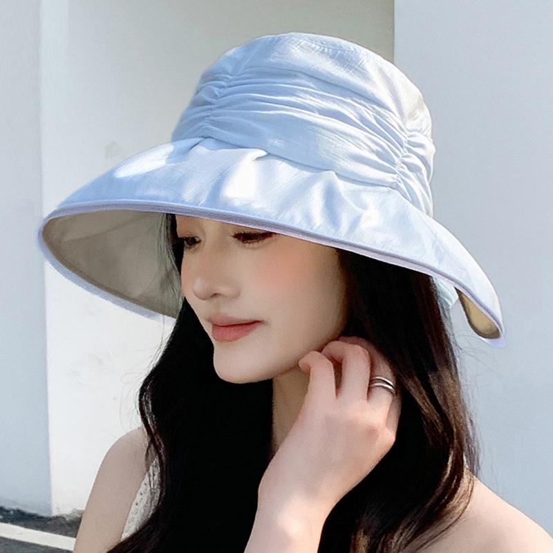 Sun-Protection Hat Women's Summer Outdoor Big-Brim Sunshade Hat with Peach Tail for Traveling Sun Hat Fisherman Hat