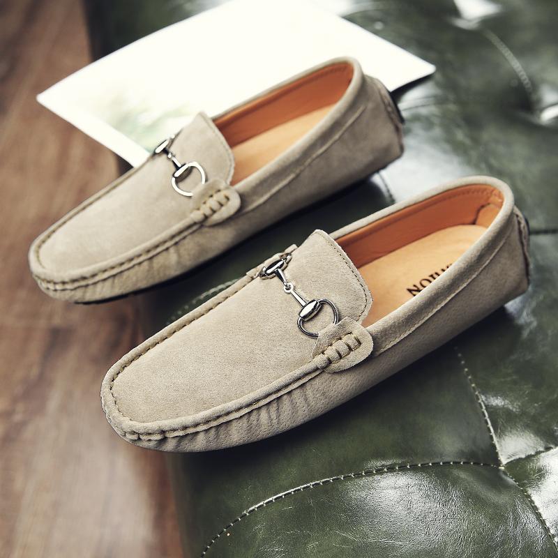 38-47 Big Size Men Shoes Casual Leather Suede Shoes Mens Loafers Fashion Slip On Footwear Male Flats Driving Shoe Soft Moccasins