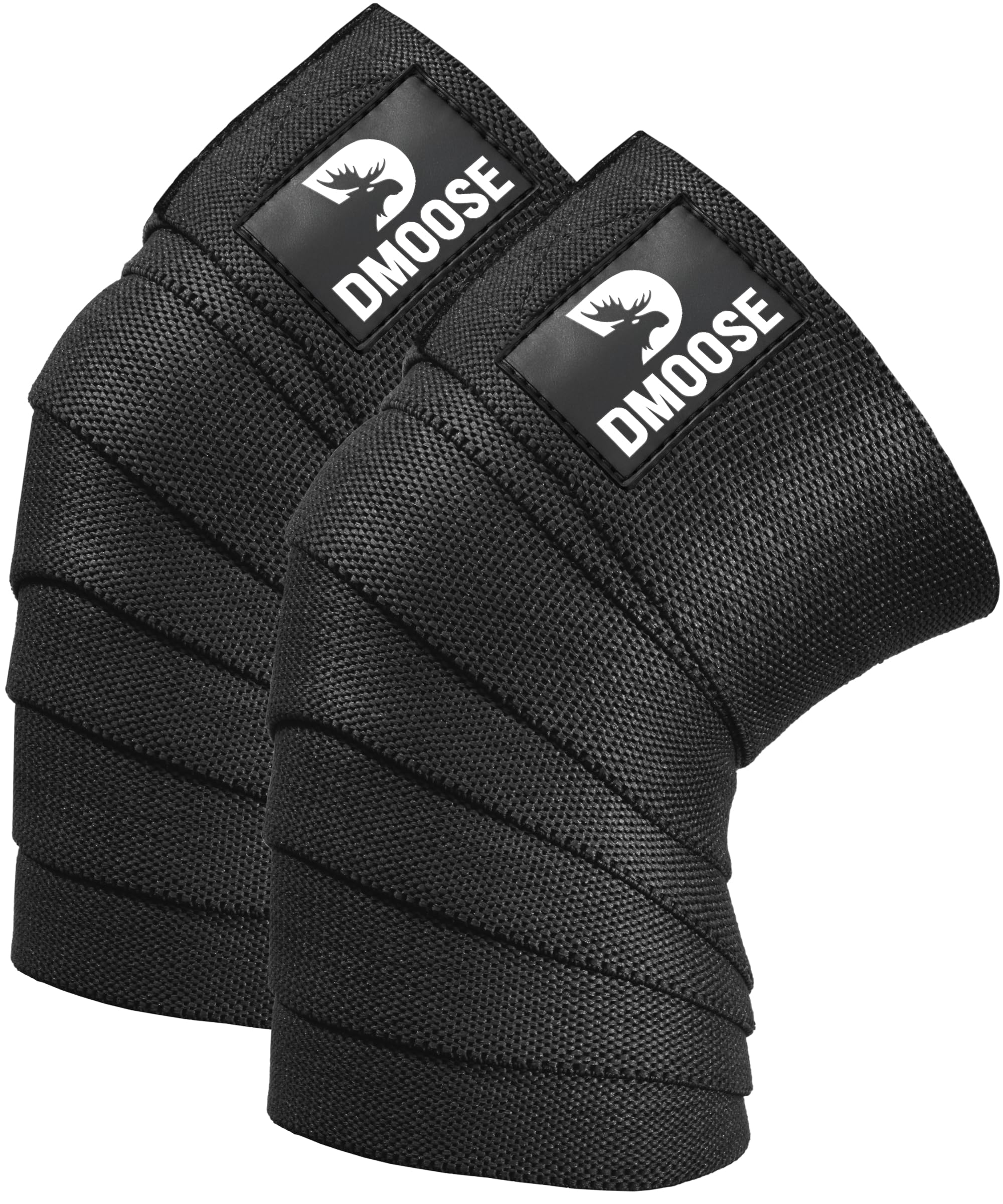 

DMoose Weightlifting Knee Wraps Long Knee Straps Pair for Knee Injury Joint Compression Elastic Support - 78 Heavy-Duty Prevention, Stability, чёрный