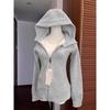 Streetwear Black Hoodie Coat Women's Clothing Hooded Zipper Slim Fit Y2k Jackets Casual Fashion Sweatshirts Ropa Mujer