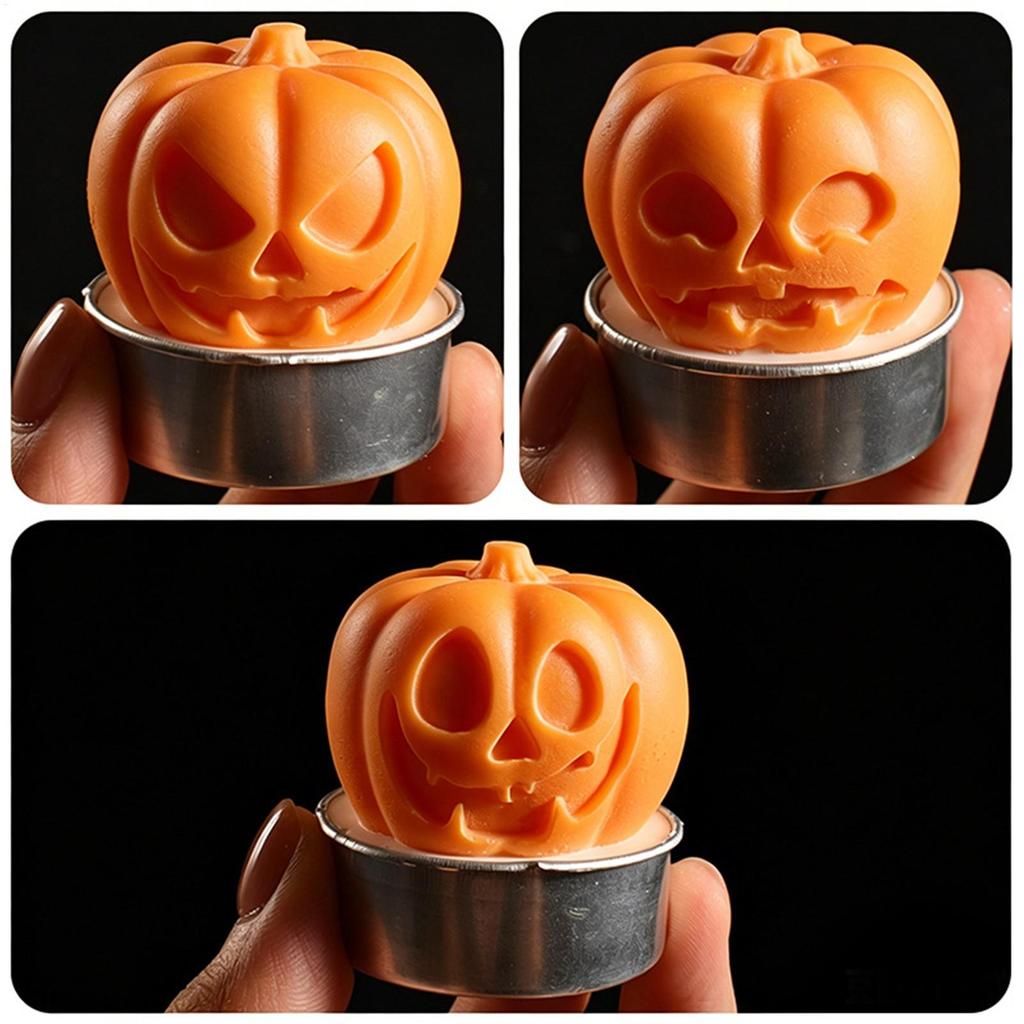 Pumpkin Silicone Candle Mold Halloween Pumpkin Crafts Plaster Resin Cement Mold Handmade Chocolate Cake Decoration Baking Tools