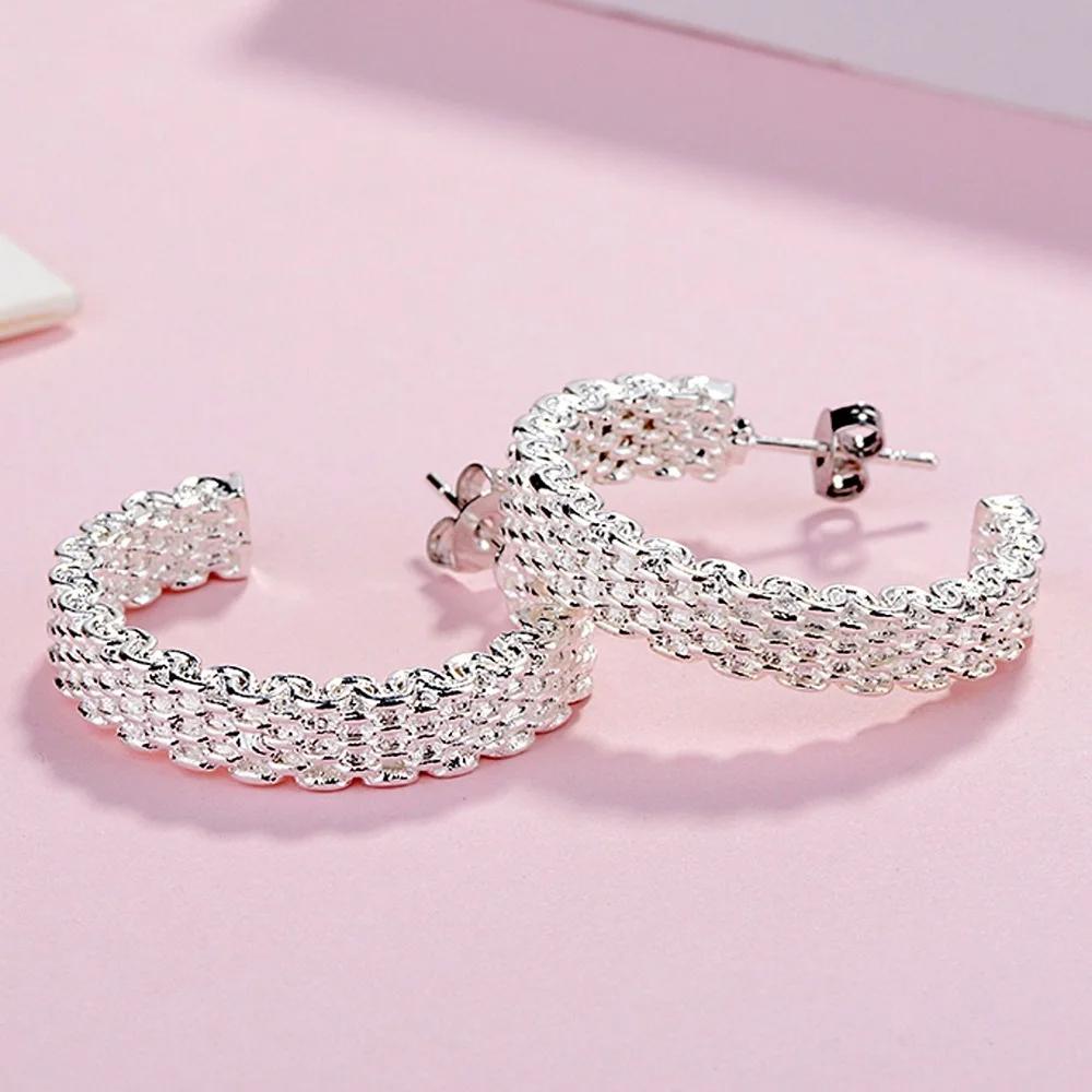 925 Sterlingsilber Charms Ohrstecker für Damen Kreativität Street All-Match Party Schmuck