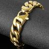 15MM Vacuum Plating Gold Color Men's Cuban Link Chain Bracelet Punk 316L Stainless Steel Boxing Gloves Style Bracelet for Men