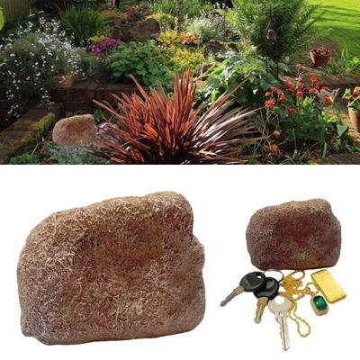 Natürlich aussehender Harz-Fels-Schlüsselhalter für den Außenbereich, Garten, Unsichtbare Aufbewahrungsbox für Schlüssel, Schmuck, Bargeld, Sicherer Versteck