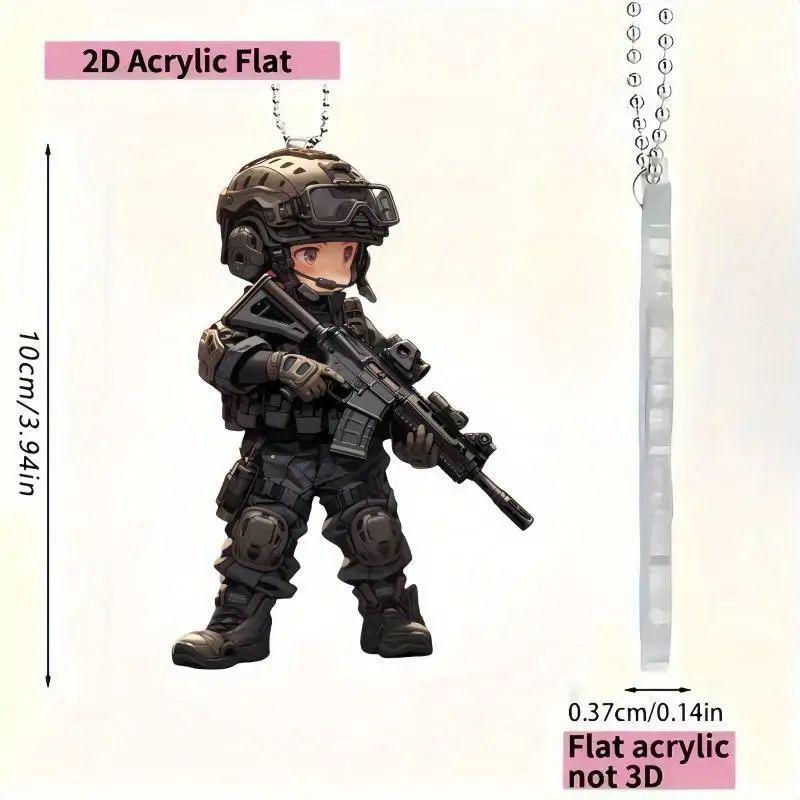 Neue Weihnachten Ornament Anhänger Acryl Flache Lustige Special Forces Anhänger Urlaub Geschenk Anhänger Anhänger