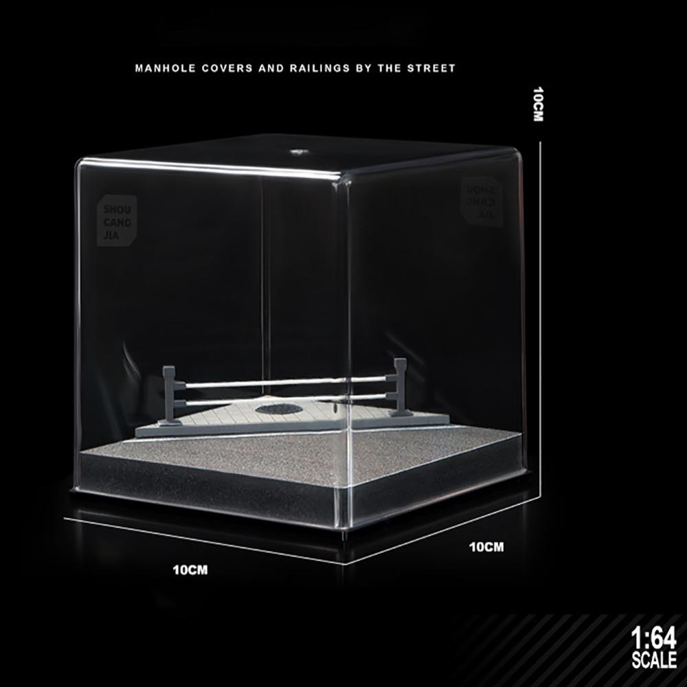 

New Acrylic 1/64 Car Model Box Small-scale Dust Acrylic Display Box Parking Lot Scene Gift