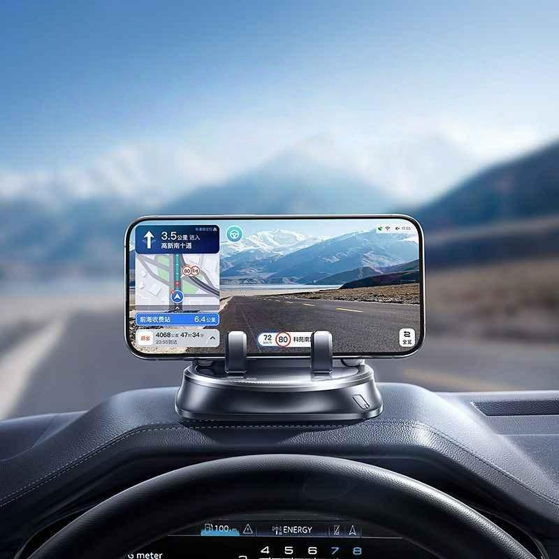 Car Phone Holder Mount 360° Rotatable Dash-Mounted Holders, Non-Slip Silicone, Waterproof, Heat Resistant GPS Navigation Holder