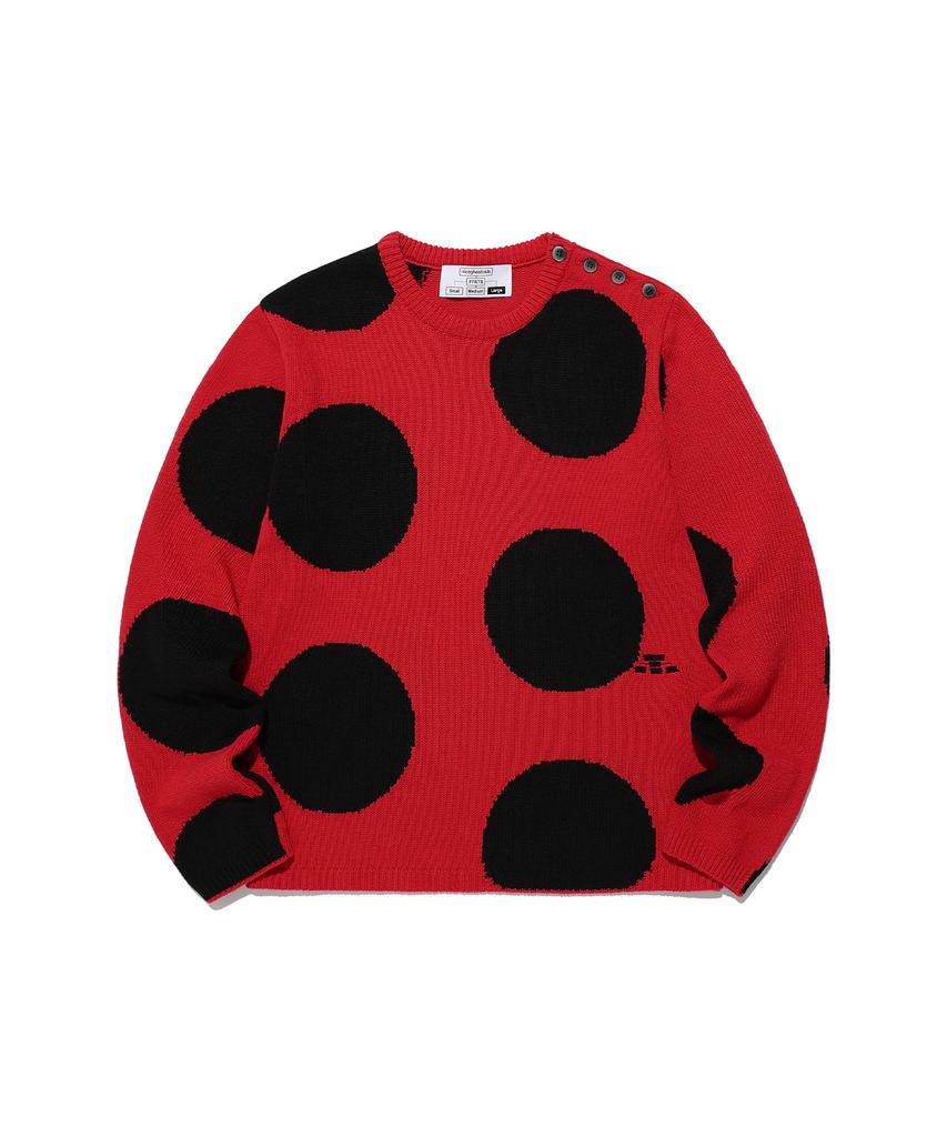 NICEGHOSTCLUB Ffats Dot L/S Knit_Red(Ng2Efuk610A)