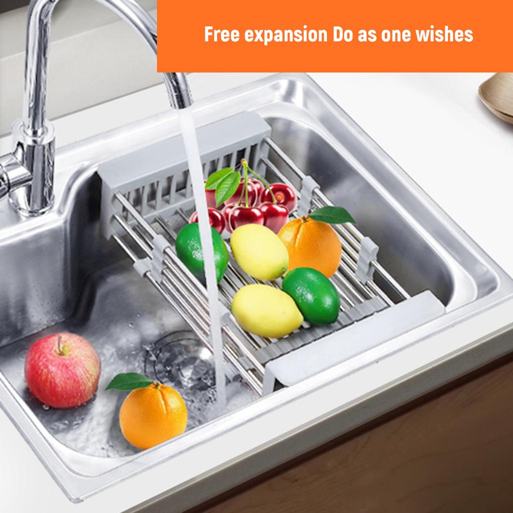 Dish Drying Rack Over Sink Drying Vegetable Holder Stainless Steel Fruit Washing Drainer