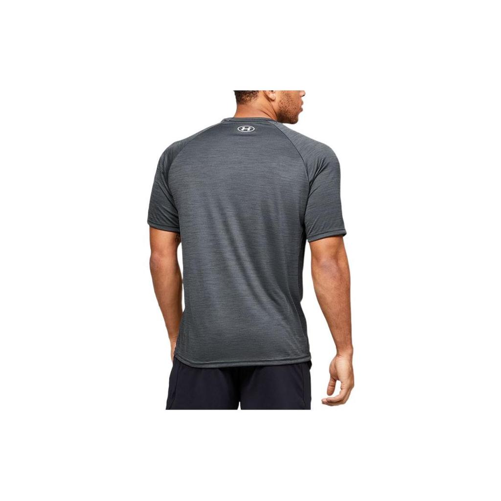 Under Armour Pure Color Crew Neck Loose Straight T-Shirt Men Tops Gray Black 1327965-002