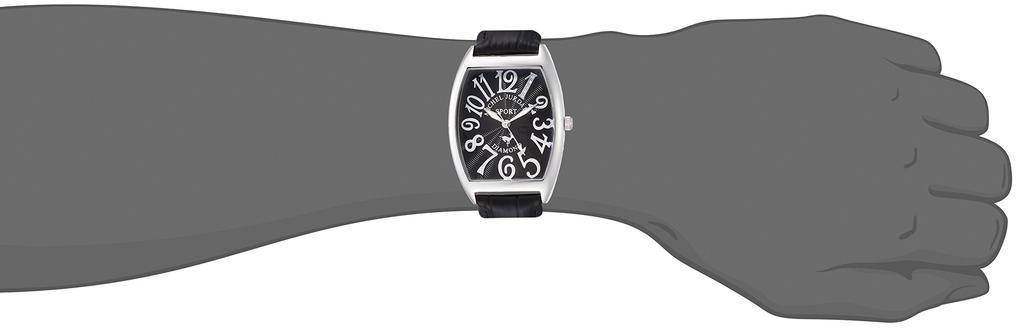 Michel Jourdan SG-1000-6 Tonneau-Shaped Wristwatch with Natural Diamonds, Black