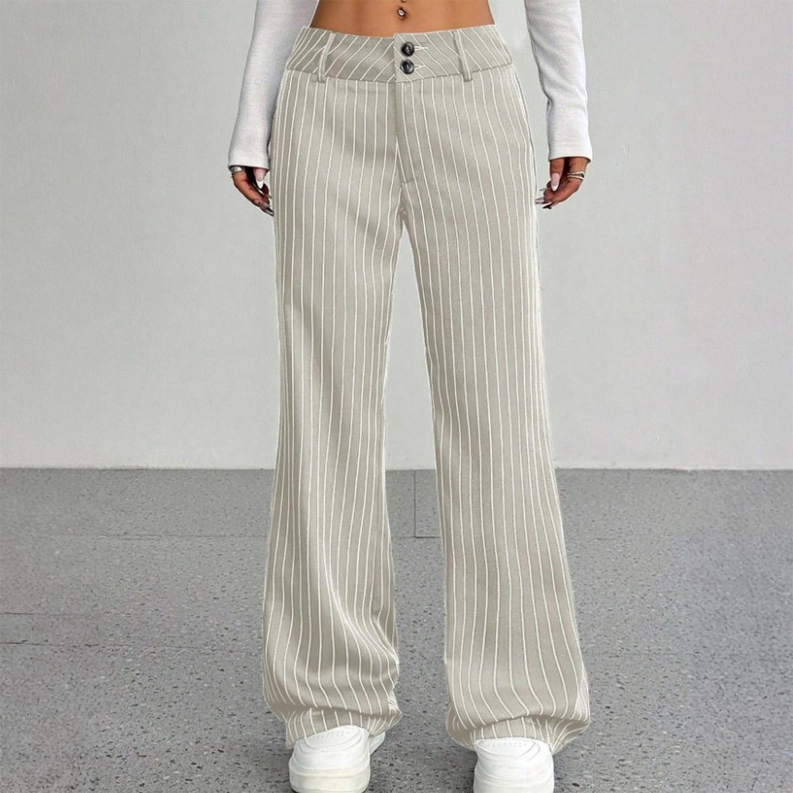

Женские свободные повседневные модные брюки в полоску широкие штанины L