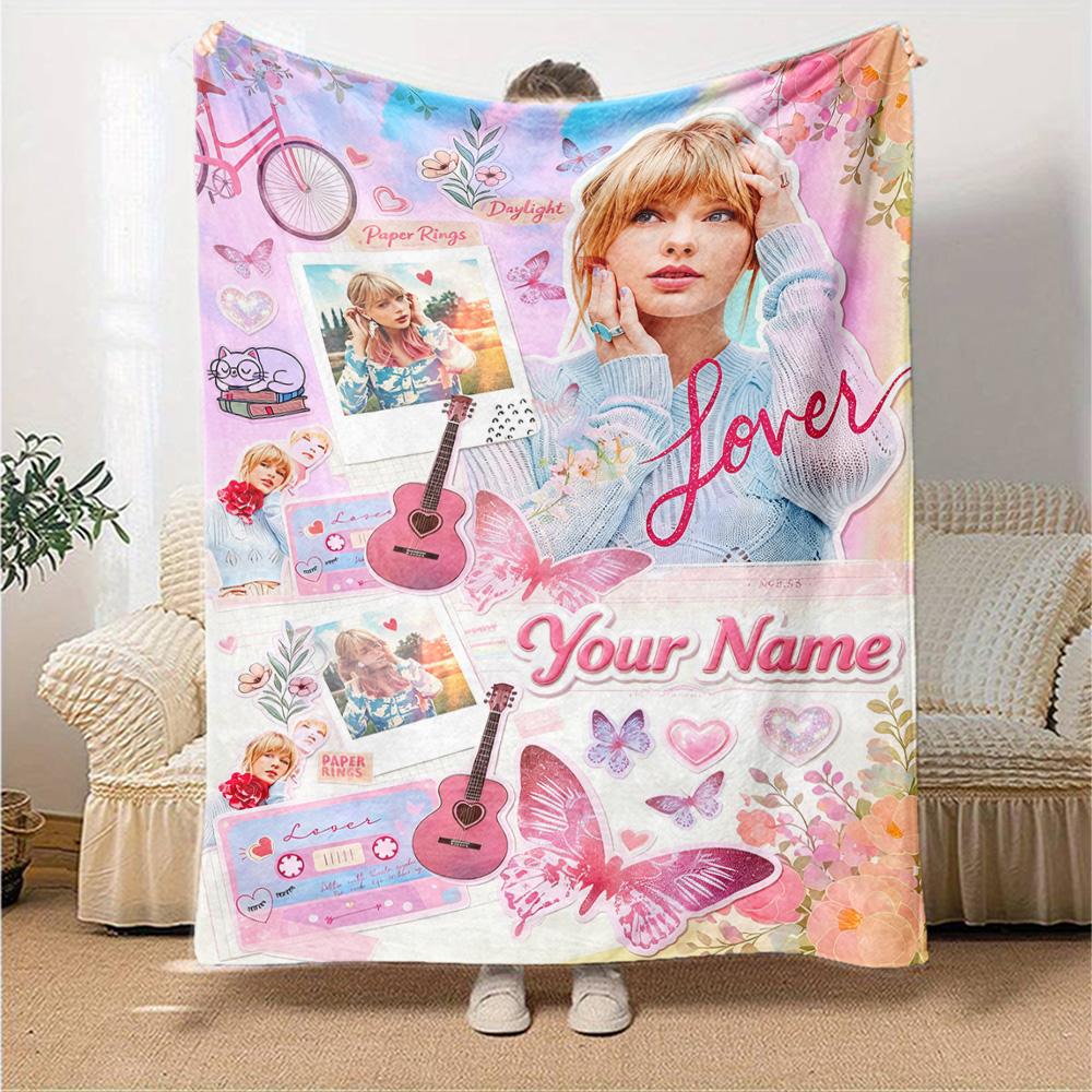Name Custom Swift Print Flannel Blanket High Quality Warm Comfortable Cover for All Seasons Perfect for Gifts Home Decor