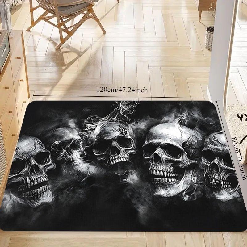 Halloween Boo Pumpkin Spider Ghost Rug Non-Slip Door Mat Spooky Floor Carpet Entryway Home Party Decor